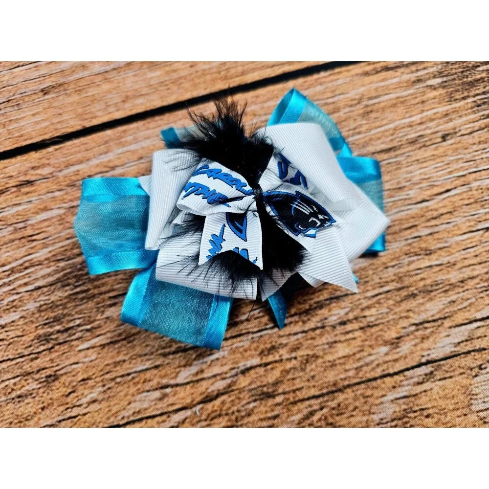 Carolina Panthers Hair Bow EUC